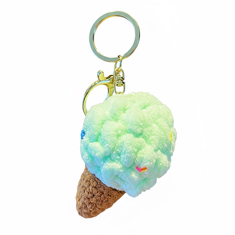アイスクリーム 編み物 キーチャーム キーホルダー キーリング キーチェーン バッグチャーム ストラップ アクセサリー 紛失予防 かわいい ジュエリー 可愛い 雑貨 鍵 車 レディース カップル 小物 ギフト プレゼント
