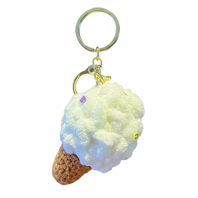 アイスクリーム 編み物 キーチャーム キーホルダー キーリング キーチェーン バッグチャーム ストラップ アクセサリー 紛失予防 かわいい ジュエリー 可愛い 雑貨 鍵 車 レディース カップル 小物 ギフト プレゼント