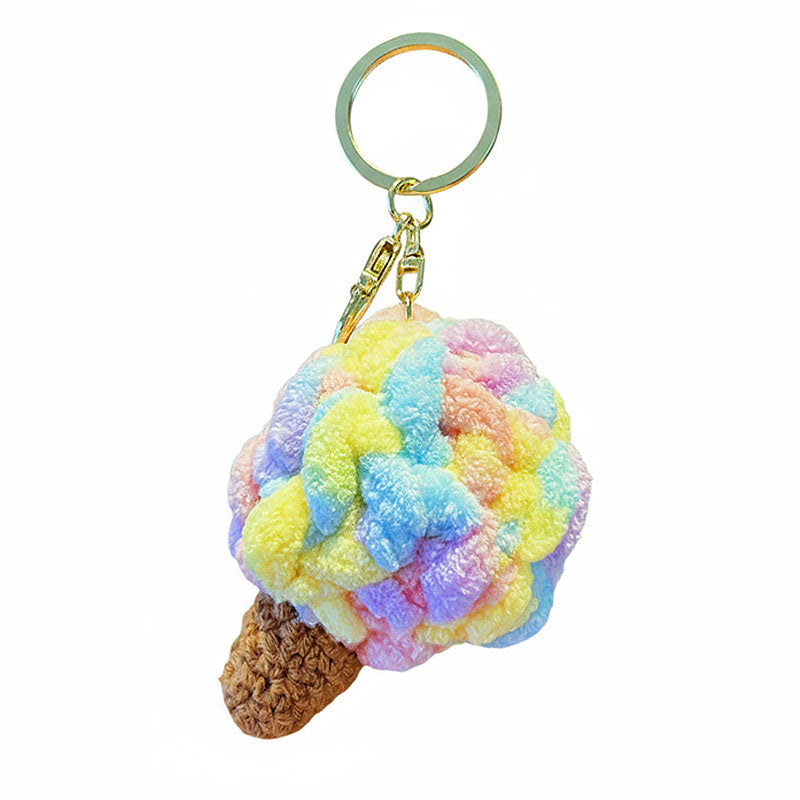 アイスクリーム 編み物 キーチャーム キーホルダー キーリング キーチェーン バッグチャーム ストラップ アクセサリー 紛失予防 かわいい ジュエリー 可愛い 雑貨 鍵 車 レディース カップル 小物 ギフト プレゼント
