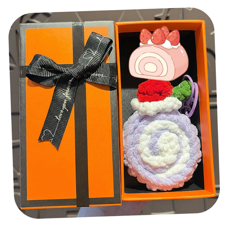 ロールケーキ 編み物 キーチャーム キーホルダー キーリング キーチェーン バッグチャーム ストラップ アクセサリー 紛失予防 かわいい ジュエリー 可愛い 雑貨 鍵 車 レディース カップル 小物 ギフト プレゼント