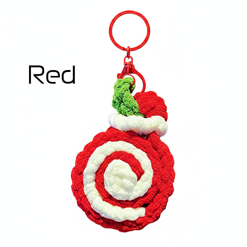 ロールケーキ 編み物 キーチャーム キーホルダー キーリング キーチェーン バッグチャーム ストラップ アクセサリー 紛失予防 かわいい ジュエリー 可愛い 雑貨 鍵 車 レディース カップル 小物 ギフト プレゼント