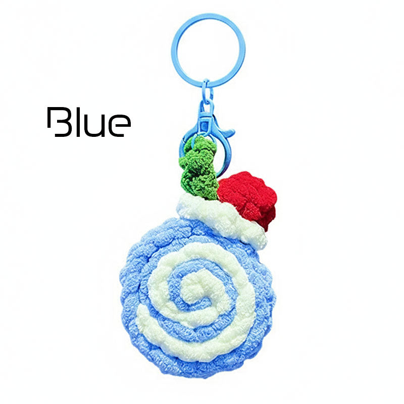 ロールケーキ 編み物 キーチャーム キーホルダー キーリング キーチェーン バッグチャーム ストラップ アクセサリー 紛失予防 かわいい ジュエリー 可愛い 雑貨 鍵 車 レディース カップル 小物 ギフト プレゼント