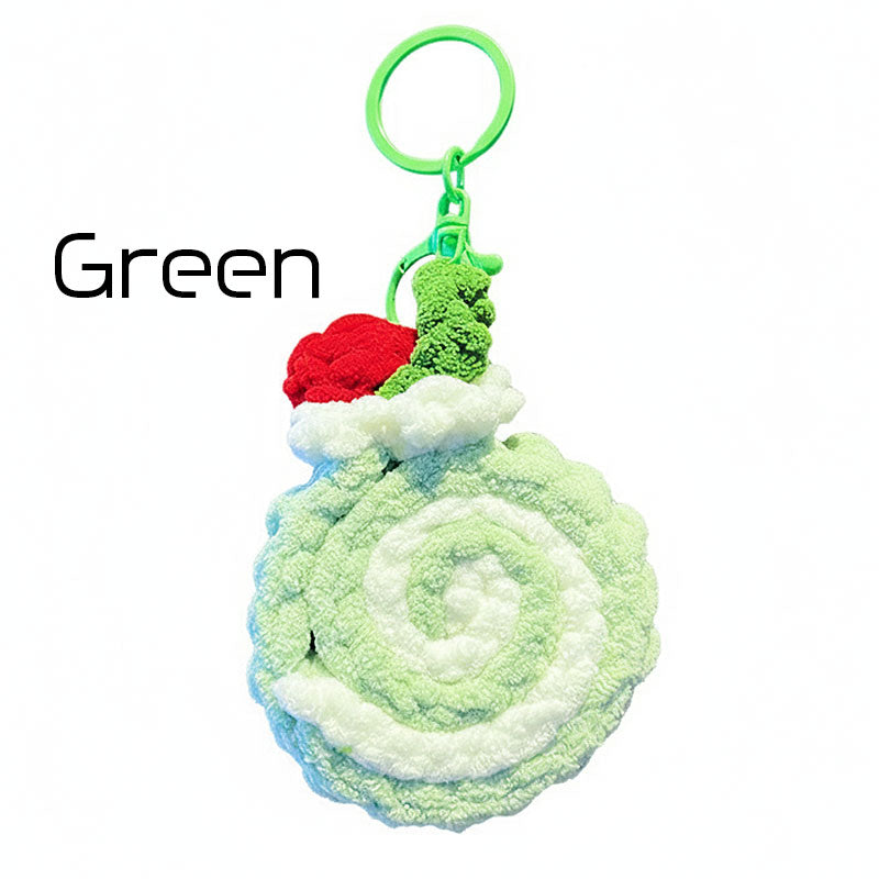 ロールケーキ 編み物 キーチャーム キーホルダー キーリング キーチェーン バッグチャーム ストラップ アクセサリー 紛失予防 かわいい ジュエリー 可愛い 雑貨 鍵 車 レディース カップル 小物 ギフト プレゼント