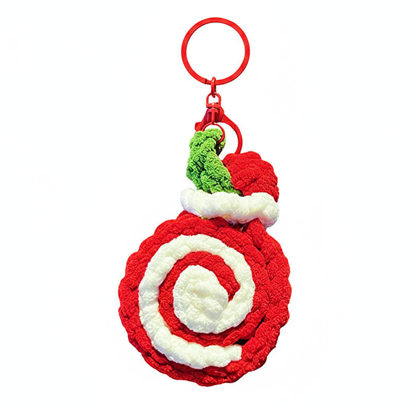 ロールケーキ 編み物 キーチャーム キーホルダー キーリング キーチェーン バッグチャーム ストラップ アクセサリー 紛失予防 かわいい ジュエリー 可愛い 雑貨 鍵 車 レディース カップル 小物 ギフト プレゼント
