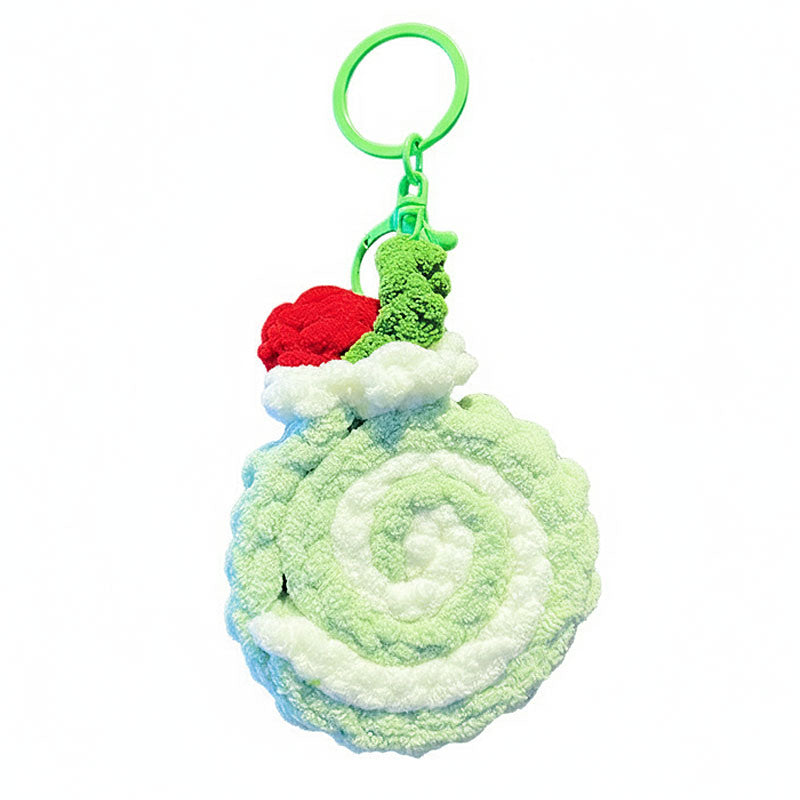 ロールケーキ 編み物 キーチャーム キーホルダー キーリング キーチェーン バッグチャーム ストラップ アクセサリー 紛失予防 かわいい ジュエリー 可愛い 雑貨 鍵 車 レディース カップル 小物 ギフト プレゼント