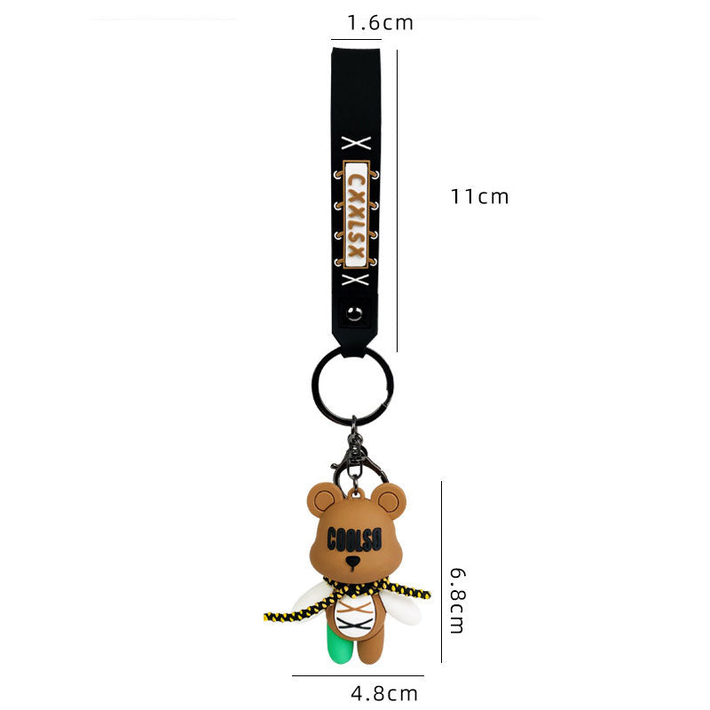クマ クール熊 キーチャーム キーホルダー キーリング キーチェーン バッグチャーム ストラップ アクセサリー 紛失予防 かわいい ジュエリー 可愛い 雑貨 鍵 車 レディース カップル 小物 ギフト プレゼント
