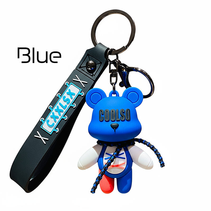 クマ クール熊 キーチャーム キーホルダー キーリング キーチェーン バッグチャーム ストラップ アクセサリー 紛失予防 かわいい ジュエリー 可愛い 雑貨 鍵 車 レディース カップル 小物 ギフト プレゼント