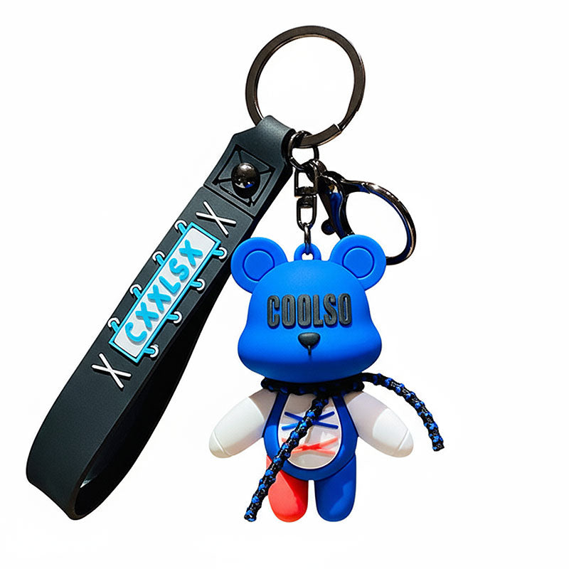 クマ クール熊 キーチャーム キーホルダー キーリング キーチェーン バッグチャーム ストラップ アクセサリー 紛失予防 かわいい ジュエリー 可愛い 雑貨 鍵 車 レディース カップル 小物 ギフト プレゼント