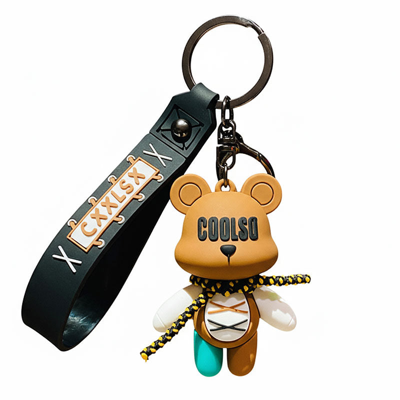 クマ クール熊 キーチャーム キーホルダー キーリング キーチェーン バッグチャーム ストラップ アクセサリー 紛失予防 かわいい ジュエリー 可愛い 雑貨 鍵 車 レディース カップル 小物 ギフト プレゼント