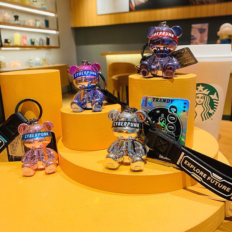 未来 クマ キーチャーム キーホルダー キーリング キーチェーン バッグチャーム ストラップ アクセサリー 紛失予防 かわいい ジュエリー 可愛い 雑貨 鍵 車 レディース カップル 小物 ギフト プレゼント