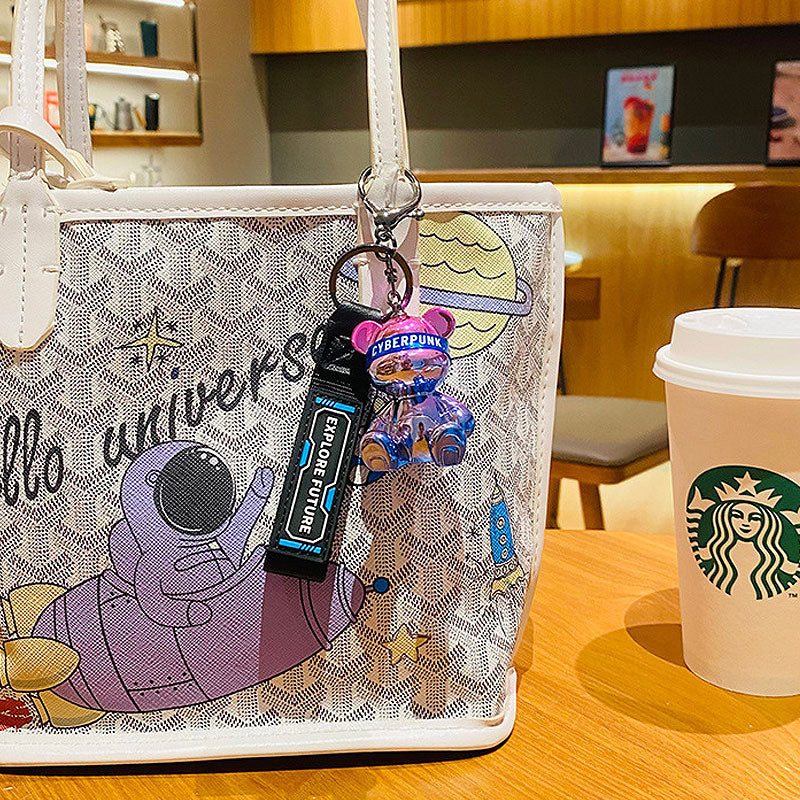 未来 クマ キーチャーム キーホルダー キーリング キーチェーン バッグチャーム ストラップ アクセサリー 紛失予防 かわいい ジュエリー 可愛い 雑貨 鍵 車 レディース カップル 小物 ギフト プレゼント