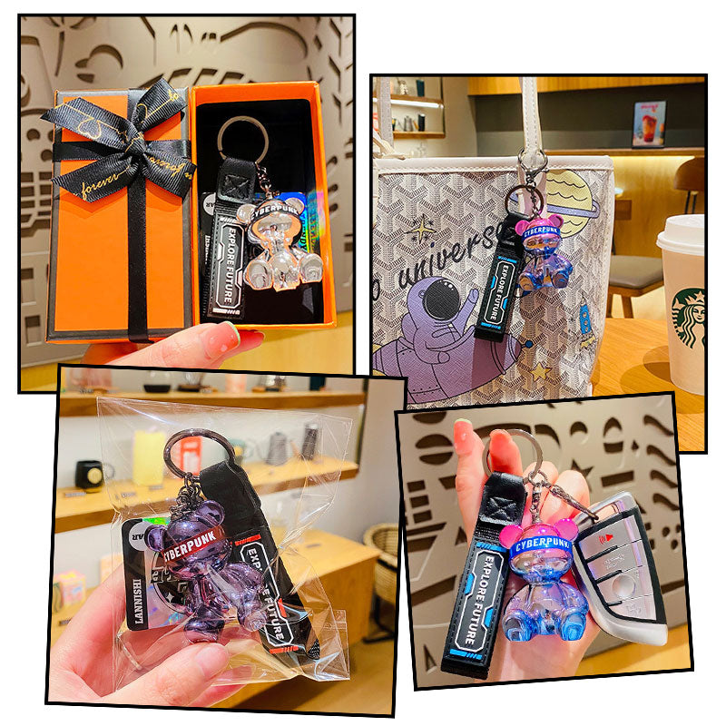 未来 クマ キーチャーム キーホルダー キーリング キーチェーン バッグチャーム ストラップ アクセサリー 紛失予防 かわいい ジュエリー 可愛い 雑貨 鍵 車 レディース カップル 小物 ギフト プレゼント