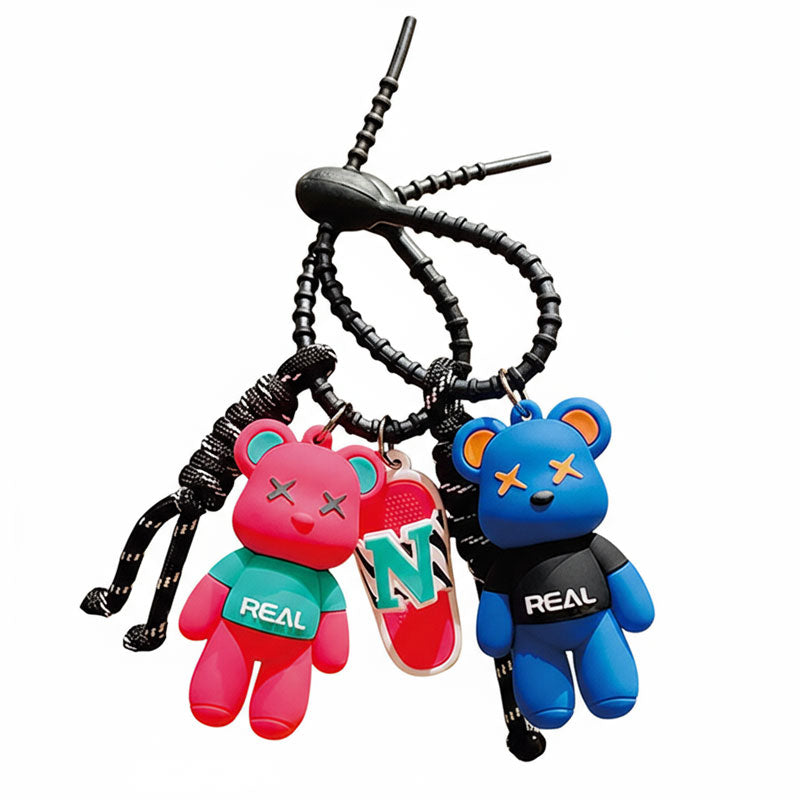 Bear サンダル熊 キーチャーム キーホルダー キーリング キーチェーン バッグチャーム ストラップ アクセサリー 紛失予防 かわいい ジュエリー 可愛い 雑貨 鍵 車 レディース カップル 小物 ギフト プレゼント