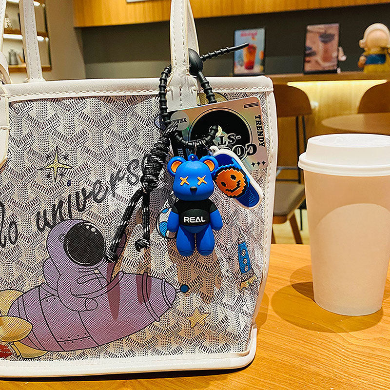 Bear サンダル熊 キーチャーム キーホルダー キーリング キーチェーン バッグチャーム ストラップ アクセサリー 紛失予防 かわいい ジュエリー 可愛い 雑貨 鍵 車 レディース カップル 小物 ギフト プレゼント