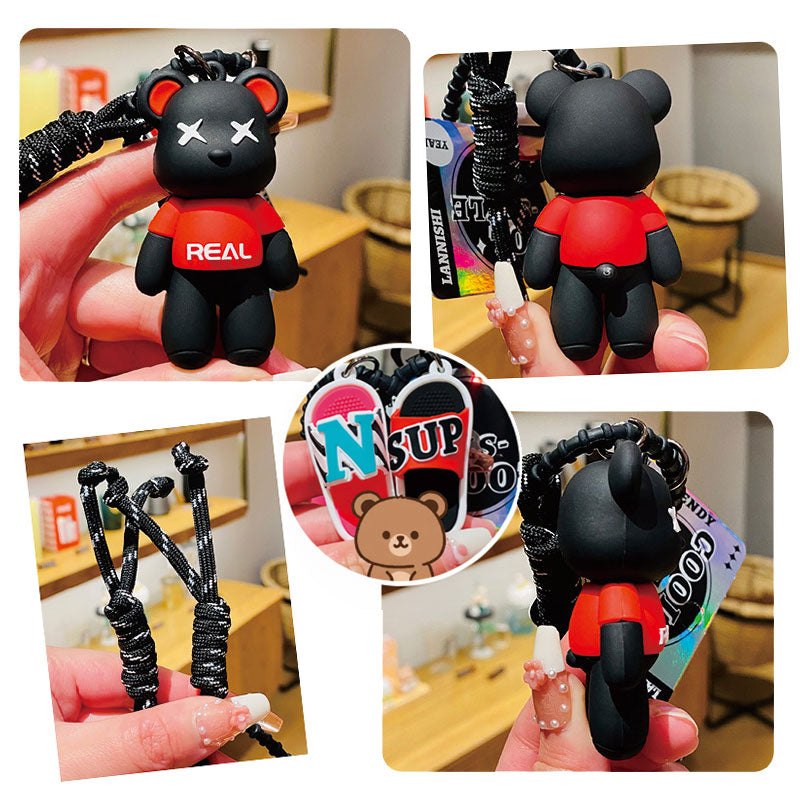 Bear サンダル熊 キーチャーム キーホルダー キーリング キーチェーン バッグチャーム ストラップ アクセサリー 紛失予防 かわいい ジュエリー 可愛い 雑貨 鍵 車 レディース カップル 小物 ギフト プレゼント