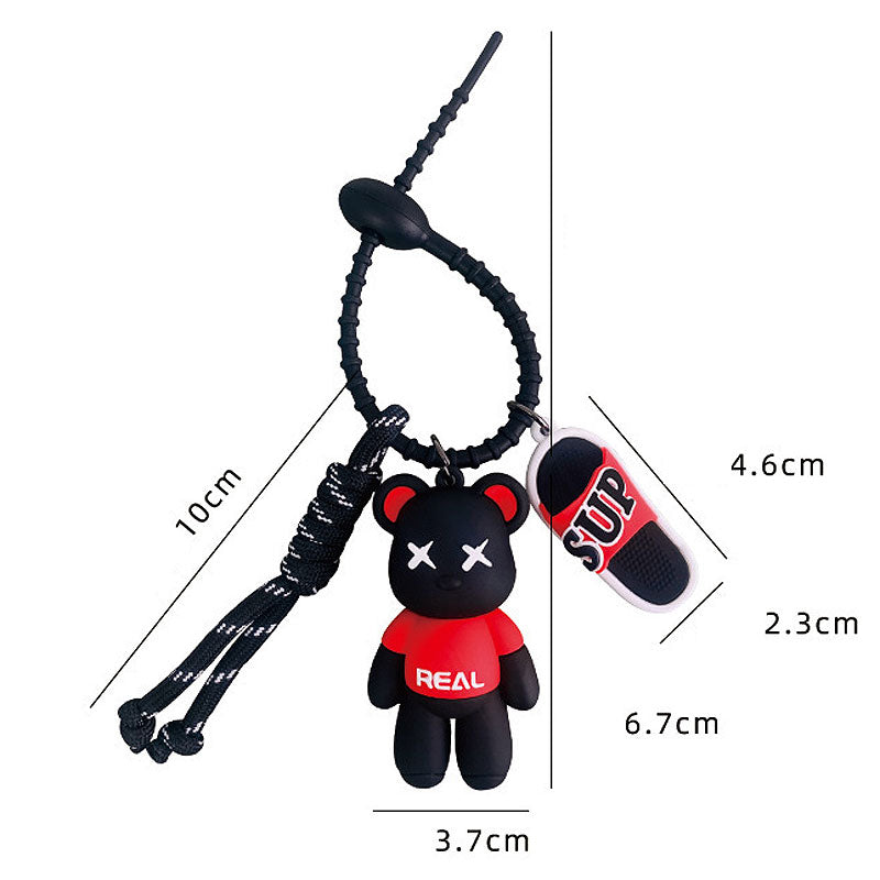 Bear サンダル熊 キーチャーム キーホルダー キーリング キーチェーン バッグチャーム ストラップ アクセサリー 紛失予防 かわいい ジュエリー 可愛い 雑貨 鍵 車 レディース カップル 小物 ギフト プレゼント