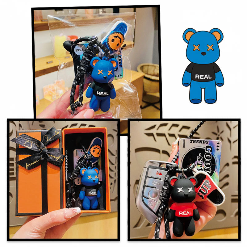 Bear サンダル熊 キーチャーム キーホルダー キーリング キーチェーン バッグチャーム ストラップ アクセサリー 紛失予防 かわいい ジュエリー 可愛い 雑貨 鍵 車 レディース カップル 小物 ギフト プレゼント