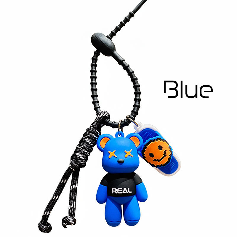 Bear サンダル熊 キーチャーム キーホルダー キーリング キーチェーン バッグチャーム ストラップ アクセサリー 紛失予防 かわいい ジュエリー 可愛い 雑貨 鍵 車 レディース カップル 小物 ギフト プレゼント