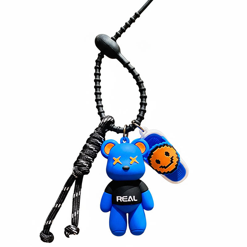 Bear サンダル熊 キーチャーム キーホルダー キーリング キーチェーン バッグチャーム ストラップ アクセサリー 紛失予防 かわいい ジュエリー 可愛い 雑貨 鍵 車 レディース カップル 小物 ギフト プレゼント