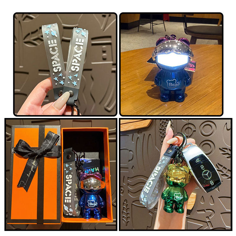 Bear 光る 機械クマ キーチャーム キーホルダー キーリング キーチェーン バッグチャーム ストラップ アクセサリー 紛失予防 かわいい ジュエリー 可愛い 雑貨 鍵 車 レディース カップル 小物 ギフト プレゼント