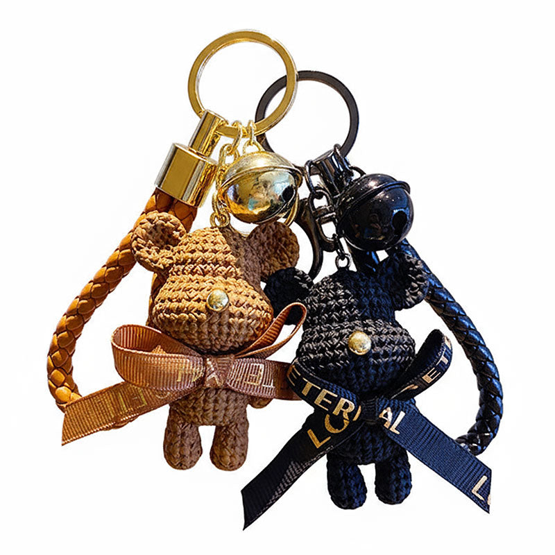 【アウトレット品】 リボン クマ ニット風 キーチャーム キーホルダー キーリング キーチェーン バッグチャーム ストラップ アクセサリー 紛失予防 かわいい ジュエリー 可愛い 雑貨 鍵 車 レディース カップル 小物 ギフト プレゼント
