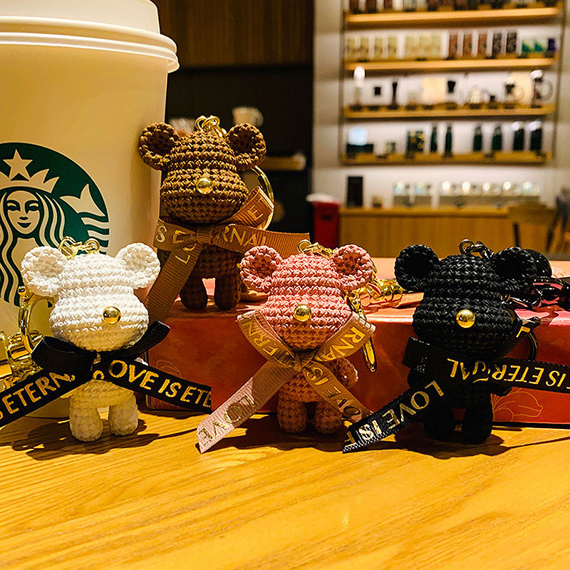 【アウトレット品】 リボン クマ ニット風 キーチャーム キーホルダー キーリング キーチェーン バッグチャーム ストラップ アクセサリー 紛失予防 かわいい ジュエリー 可愛い 雑貨 鍵 車 レディース カップル 小物 ギフト プレゼント