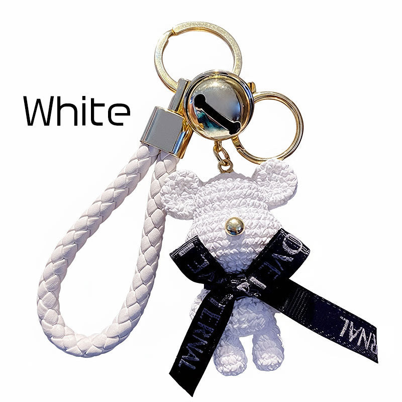 【アウトレット品】 リボン クマ ニット風 キーチャーム キーホルダー キーリング キーチェーン バッグチャーム ストラップ アクセサリー 紛失予防 かわいい ジュエリー 可愛い 雑貨 鍵 車 レディース カップル 小物 ギフト プレゼント