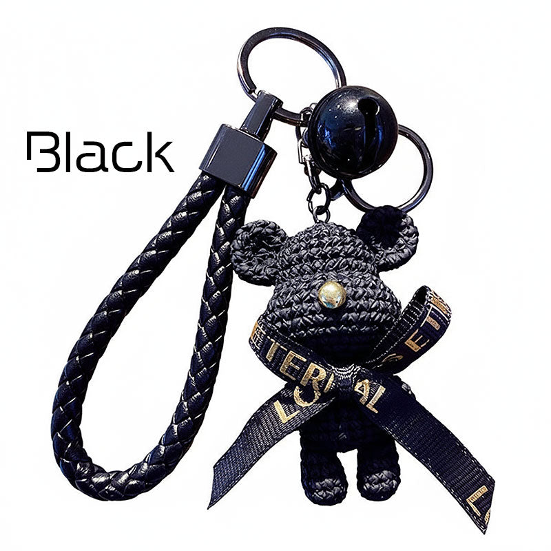 【アウトレット品】 リボン クマ ニット風 キーチャーム キーホルダー キーリング キーチェーン バッグチャーム ストラップ アクセサリー 紛失予防 かわいい ジュエリー 可愛い 雑貨 鍵 車 レディース カップル 小物 ギフト プレゼント