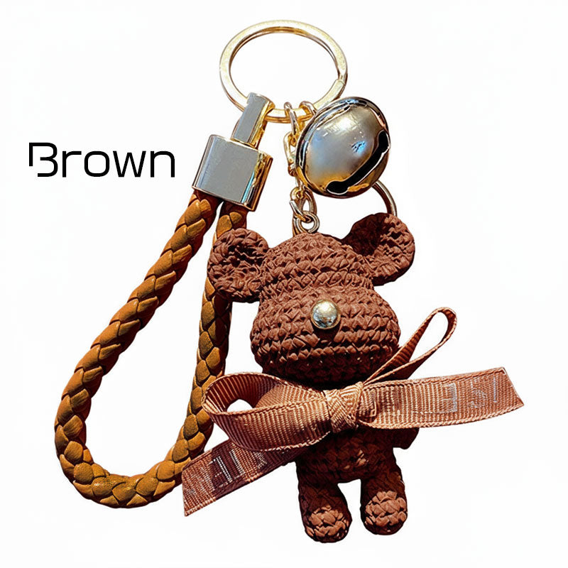 【アウトレット品】 リボン クマ ニット風 キーチャーム キーホルダー キーリング キーチェーン バッグチャーム ストラップ アクセサリー 紛失予防 かわいい ジュエリー 可愛い 雑貨 鍵 車 レディース カップル 小物 ギフト プレゼント