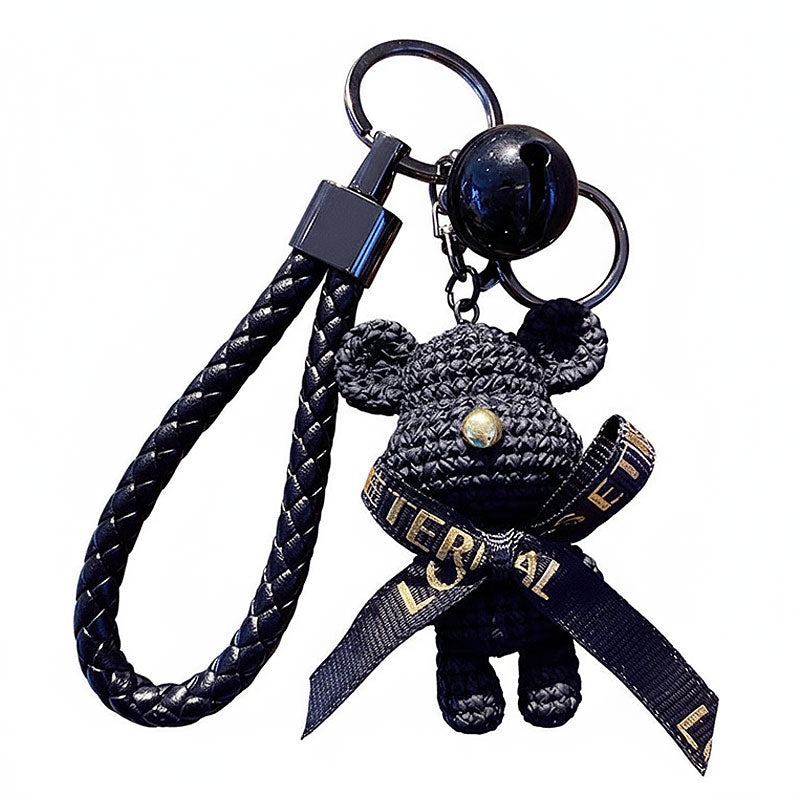 【アウトレット品】 リボン クマ ニット風 キーチャーム キーホルダー キーリング キーチェーン バッグチャーム ストラップ アクセサリー 紛失予防 かわいい ジュエリー 可愛い 雑貨 鍵 車 レディース カップル 小物 ギフト プレゼント