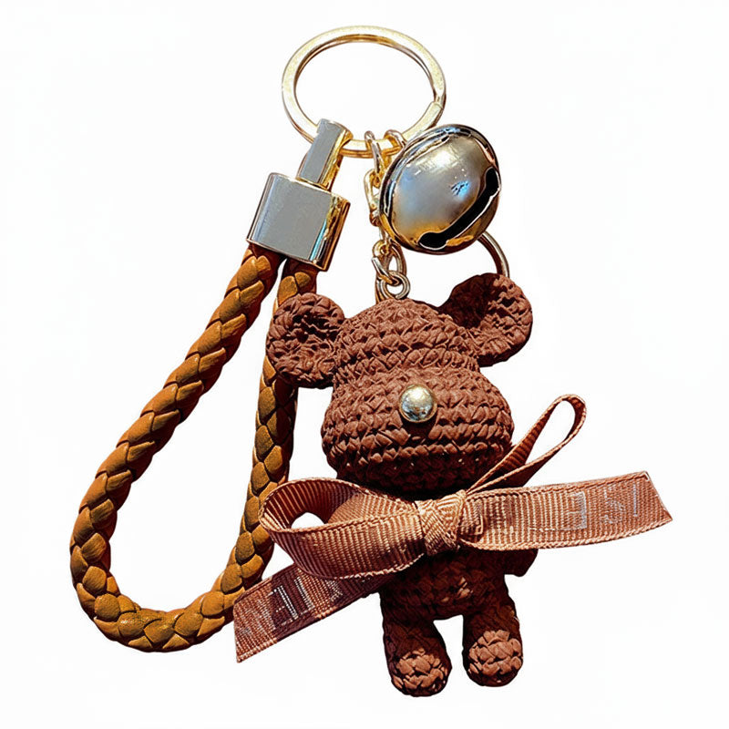 【アウトレット品】 リボン クマ ニット風 キーチャーム キーホルダー キーリング キーチェーン バッグチャーム ストラップ アクセサリー 紛失予防 かわいい ジュエリー 可愛い 雑貨 鍵 車 レディース カップル 小物 ギフト プレゼント