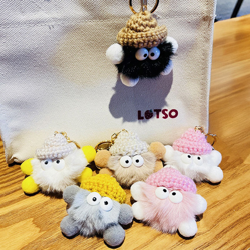 すすわたり くろすけ まめたん キーホルダー キーリング キーチェーン バッグチャーム ストラップ アクセサリー 紛失予防 かわいい ジュエリー 可愛い 雑貨 鍵 車 レディース カップル 小物 ギフト プレゼント