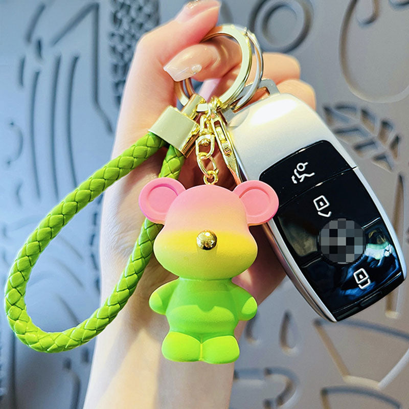 レインボー熊 クマ 虹 キーチャーム キーホルダー キーリング キーチェーン バッグチャーム ストラップ アクセサリー 紛失予防 かわいい ジュエリー 可愛い 雑貨 鍵 車 レディース カップル 小物 ギフト プレゼント