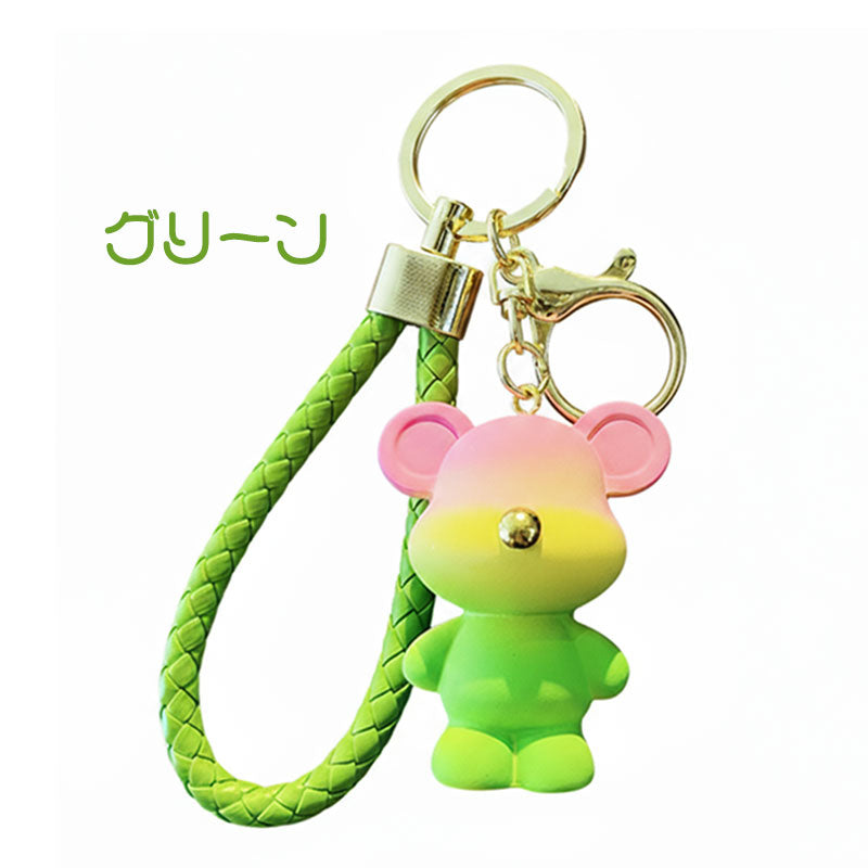 レインボー熊 クマ 虹 キーチャーム キーホルダー キーリング キーチェーン バッグチャーム ストラップ アクセサリー 紛失予防 かわいい ジュエリー 可愛い 雑貨 鍵 車 レディース カップル 小物 ギフト プレゼント