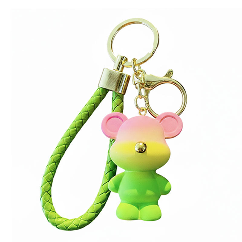 レインボー熊 クマ 虹 キーチャーム キーホルダー キーリング キーチェーン バッグチャーム ストラップ アクセサリー 紛失予防 かわいい ジュエリー 可愛い 雑貨 鍵 車 レディース カップル 小物 ギフト プレゼント