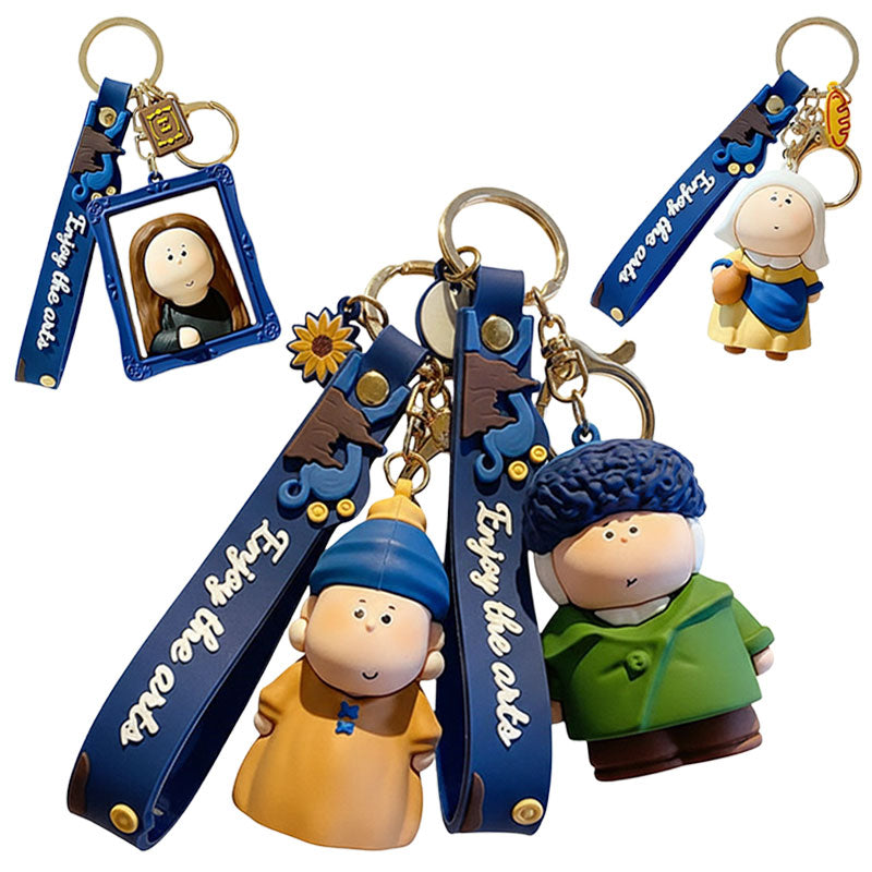 画家 芸術 名画 キーチャーム キーホルダー キーリング キーチェーン バッグチャーム ストラップ アクセサリー 紛失予防 かわいい ジュエリー 可愛い 雑貨 鍵 車 レディース カップル 小物 ギフト プレゼント