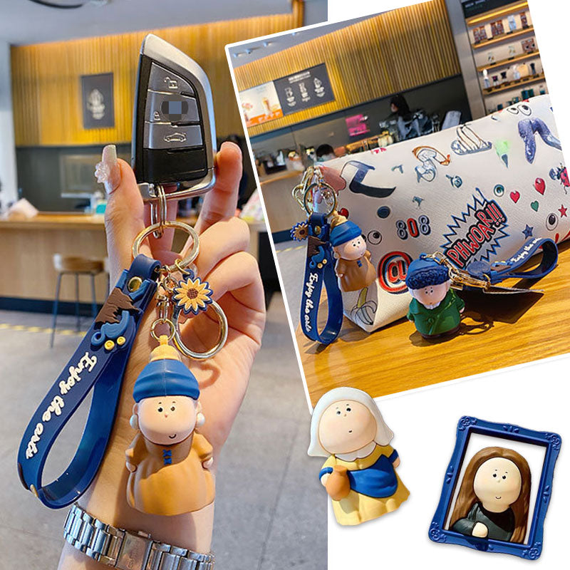 画家 芸術 名画 キーチャーム キーホルダー キーリング キーチェーン バッグチャーム ストラップ アクセサリー 紛失予防 かわいい ジュエリー 可愛い 雑貨 鍵 車 レディース カップル 小物 ギフト プレゼント