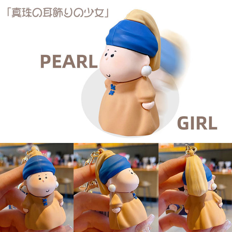 画家 芸術 名画 キーチャーム キーホルダー キーリング キーチェーン バッグチャーム ストラップ アクセサリー 紛失予防 かわいい ジュエリー 可愛い 雑貨 鍵 車 レディース カップル 小物 ギフト プレゼント