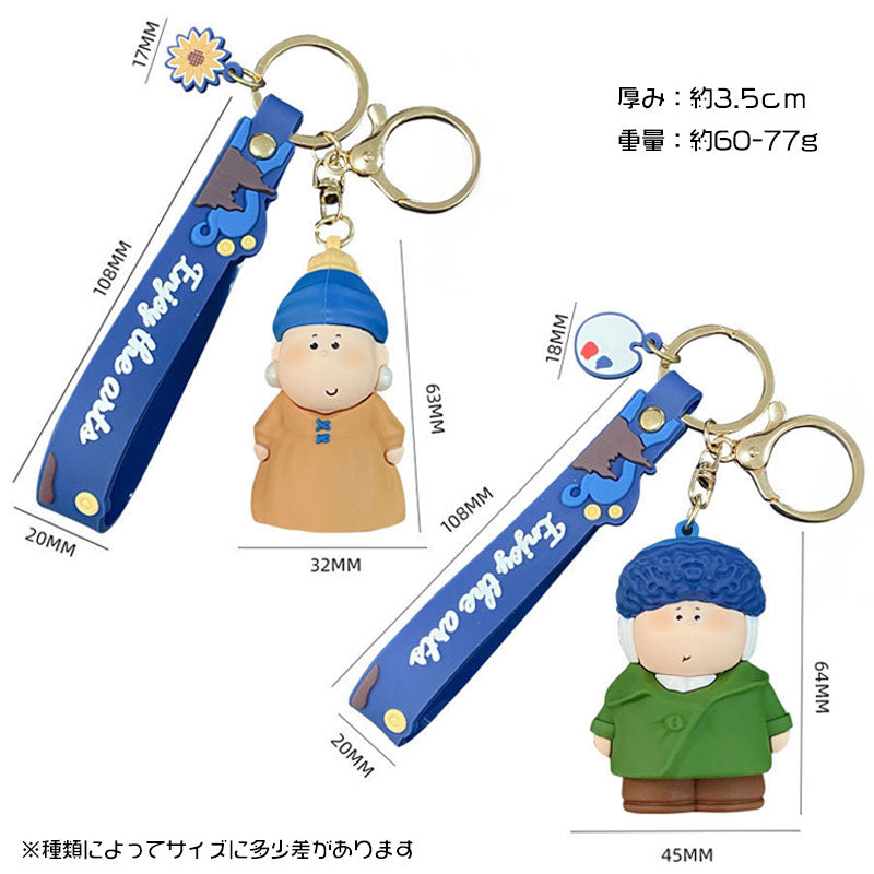 画家 芸術 名画 キーチャーム キーホルダー キーリング キーチェーン バッグチャーム ストラップ アクセサリー 紛失予防 かわいい ジュエリー 可愛い 雑貨 鍵 車 レディース カップル 小物 ギフト プレゼント