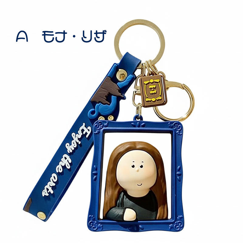 画家 芸術 名画 キーチャーム キーホルダー キーリング キーチェーン バッグチャーム ストラップ アクセサリー 紛失予防 かわいい ジュエリー 可愛い 雑貨 鍵 車 レディース カップル 小物 ギフト プレゼント