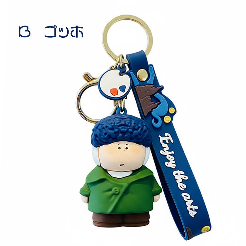 画家 芸術 名画 キーチャーム キーホルダー キーリング キーチェーン バッグチャーム ストラップ アクセサリー 紛失予防 かわいい ジュエリー 可愛い 雑貨 鍵 車 レディース カップル 小物 ギフト プレゼント