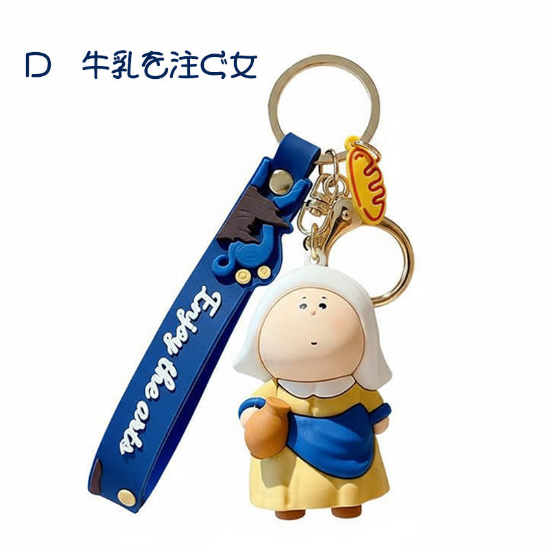 画家 芸術 名画 キーチャーム キーホルダー キーリング キーチェーン バッグチャーム ストラップ アクセサリー 紛失予防 かわいい ジュエリー 可愛い 雑貨 鍵 車 レディース カップル 小物 ギフト プレゼント