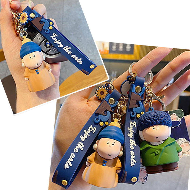 画家 芸術 名画 キーチャーム キーホルダー キーリング キーチェーン バッグチャーム ストラップ アクセサリー 紛失予防 かわいい ジュエリー 可愛い 雑貨 鍵 車 レディース カップル 小物 ギフト プレゼント