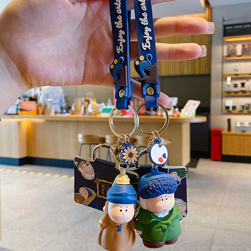 画家 芸術 名画 キーチャーム キーホルダー キーリング キーチェーン バッグチャーム ストラップ アクセサリー 紛失予防 かわいい ジュエリー 可愛い 雑貨 鍵 車 レディース カップル 小物 ギフト プレゼント