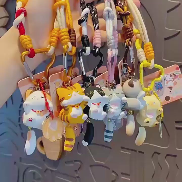 ネコ キーチャーム キーホルダー キーリング キーチェーン バッグチャーム ストラップ アクセサリー 紛失予防 かわいい ジュエリー 可愛い 雑貨 鍵 車 レディース カップル 小物 ギフト プレゼント