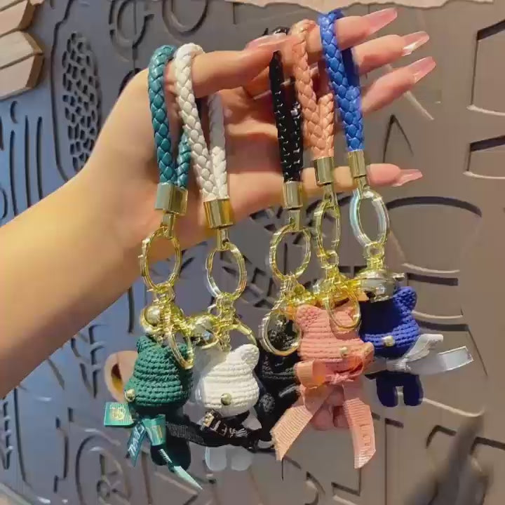 ネコ リボン キーチャーム キーホルダー キーリング キーチェーン バッグチャーム ストラップ アクセサリー 紛失予防 かわいい ジュエリー 可愛い 雑貨 鍵 車 レディース カップル 小物 ギフト プレゼント