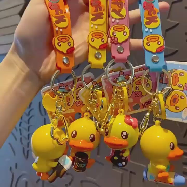 Duck 画家 キーチャーム キーホルダー キーリング キーチェーン バッグチャーム ストラップ アクセサリー 紛失予防 かわいい ジュエリー 可愛い 雑貨 鍵 車 レディース カップル 小物 ギフト プレゼント