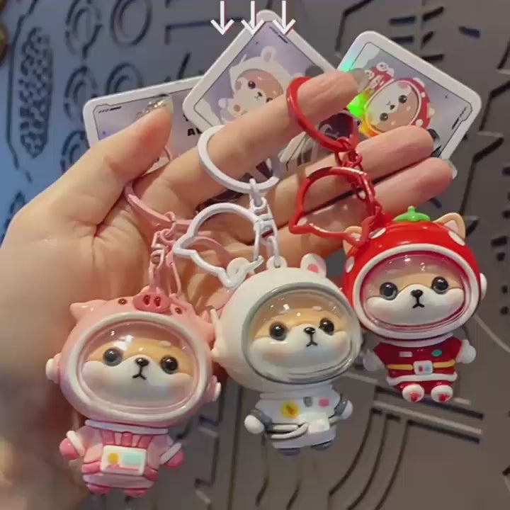 柴犬 宇宙 キーチャーム キーホルダー キーリング キーチェーン バッグチャーム ストラップ アクセサリー 紛失予防 かわいい ジュエリー 可愛い 雑貨 鍵 車 レディース カップル 小物 ギフト プレゼント